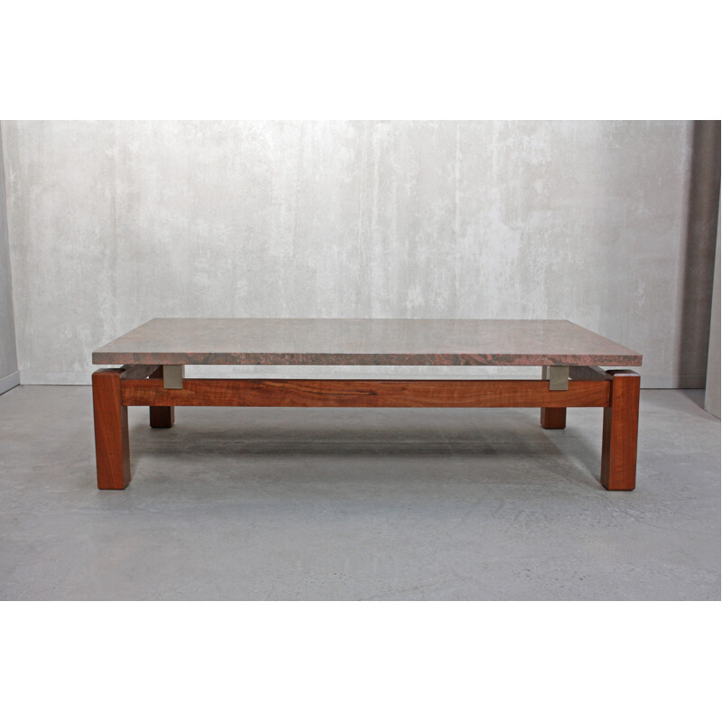 Vintage Rectangular Portuguese Coffee Table - 1970s