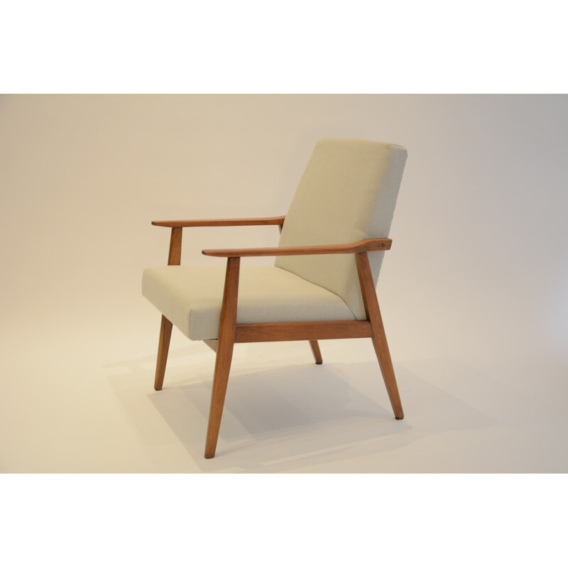 Vintage ivory armchair by Snizenik - 1960s