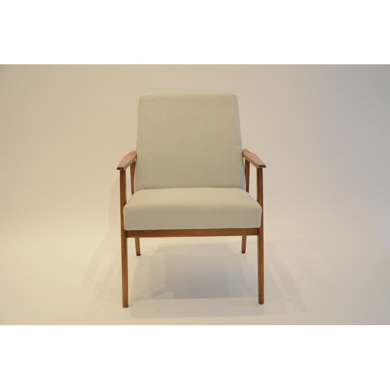 Vintage ivory armchair by Snizenik - 1960s