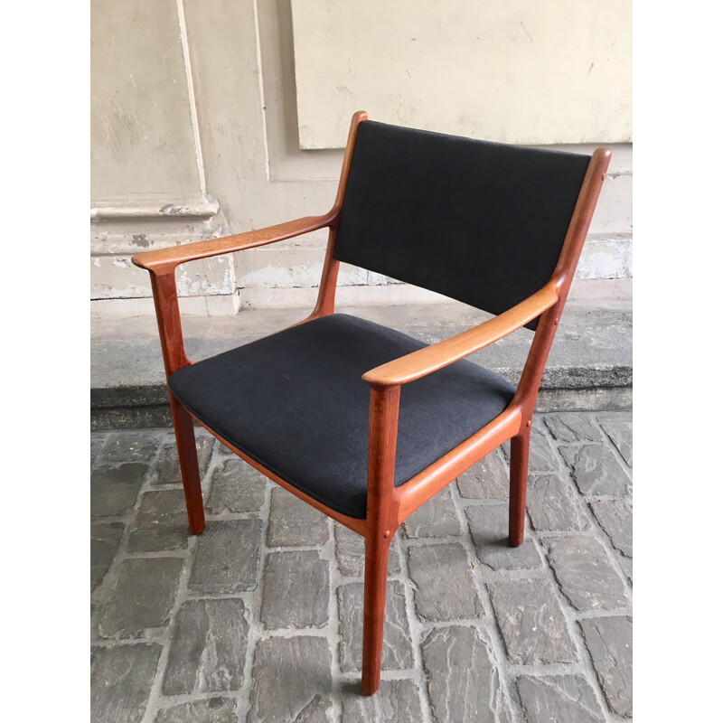 Danish vintage black armchair - 1960s