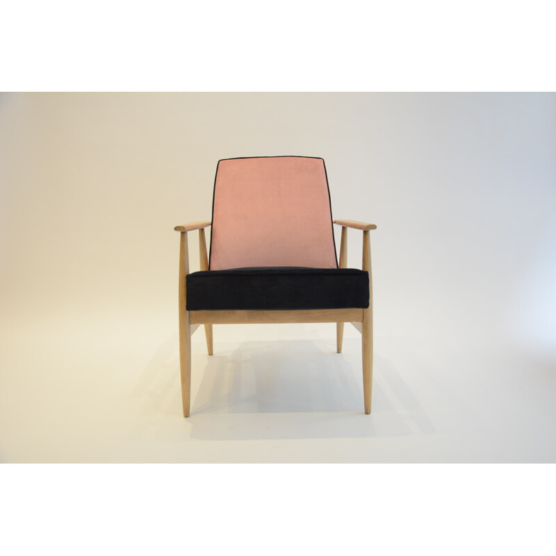 Vintage "Fox" armchair in pink and black - 1960s