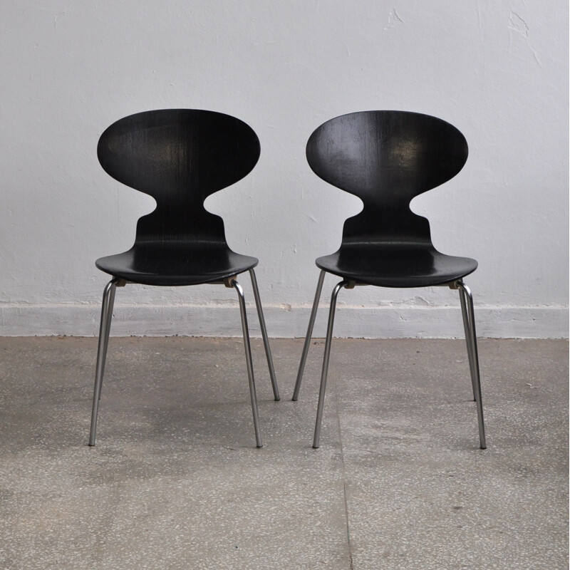 Vintage set of 2 "3100" Ant chairs by Arne Jacobsen for Fitz Hansen - 1960s