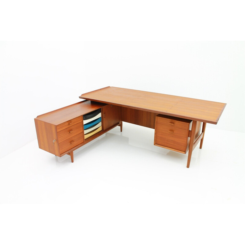 Vintage large teak desk "509" by Arne Vodder for Sibast, Denmark - 1960s