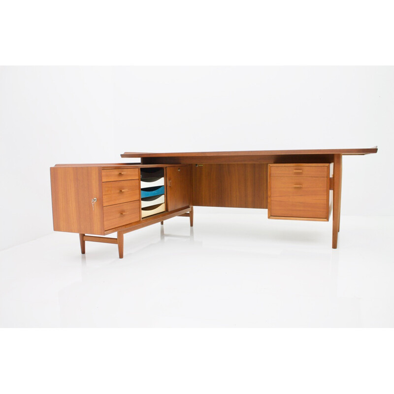 Vintage large teak desk "509" by Arne Vodder for Sibast, Denmark - 1960s