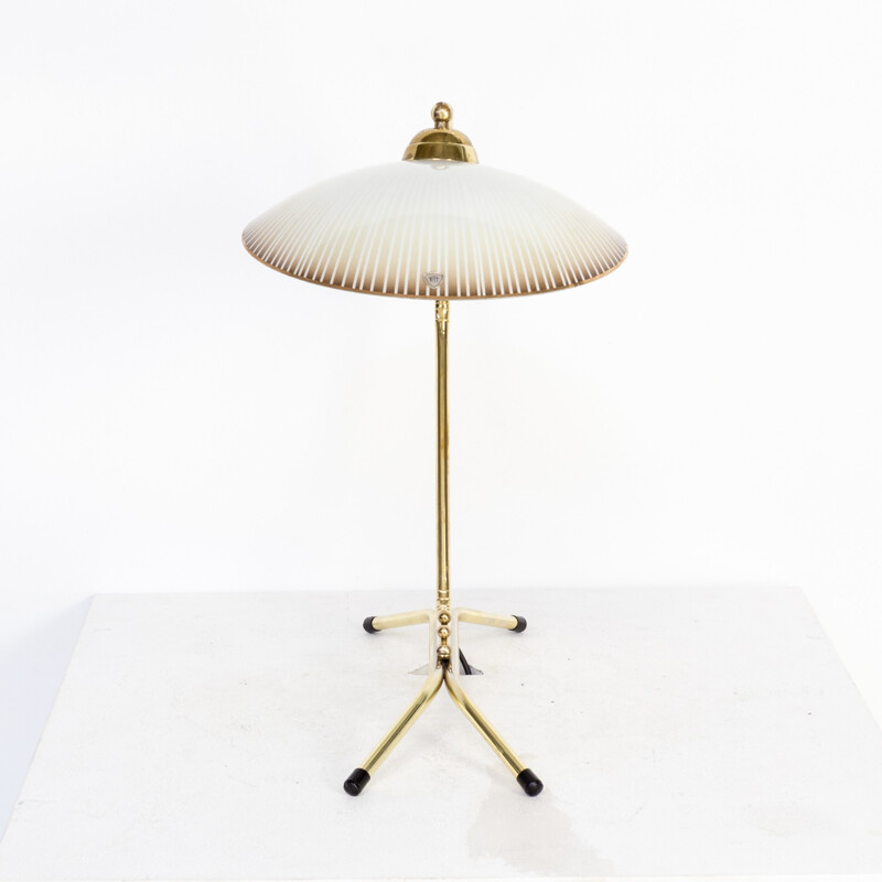 Lampe de table vintage avec diffuseur en verre - 1950