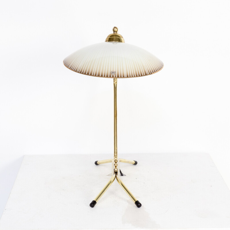 Vintage table lamp with glass shade - 1950s