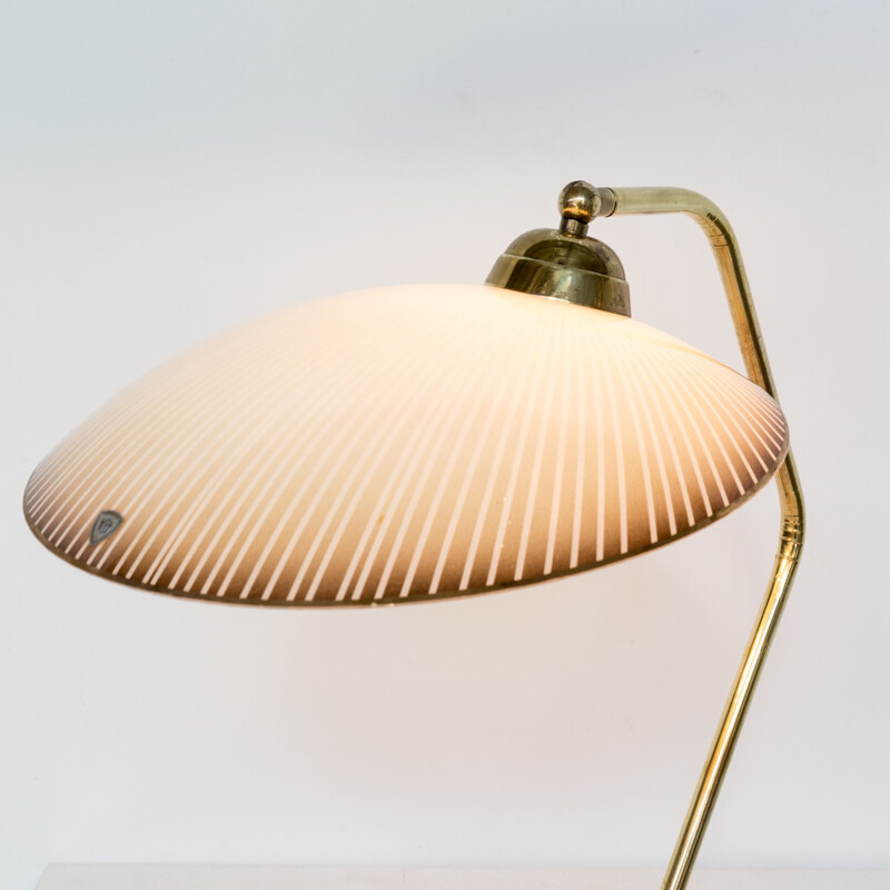 Lampe de table vintage avec diffuseur en verre - 1950