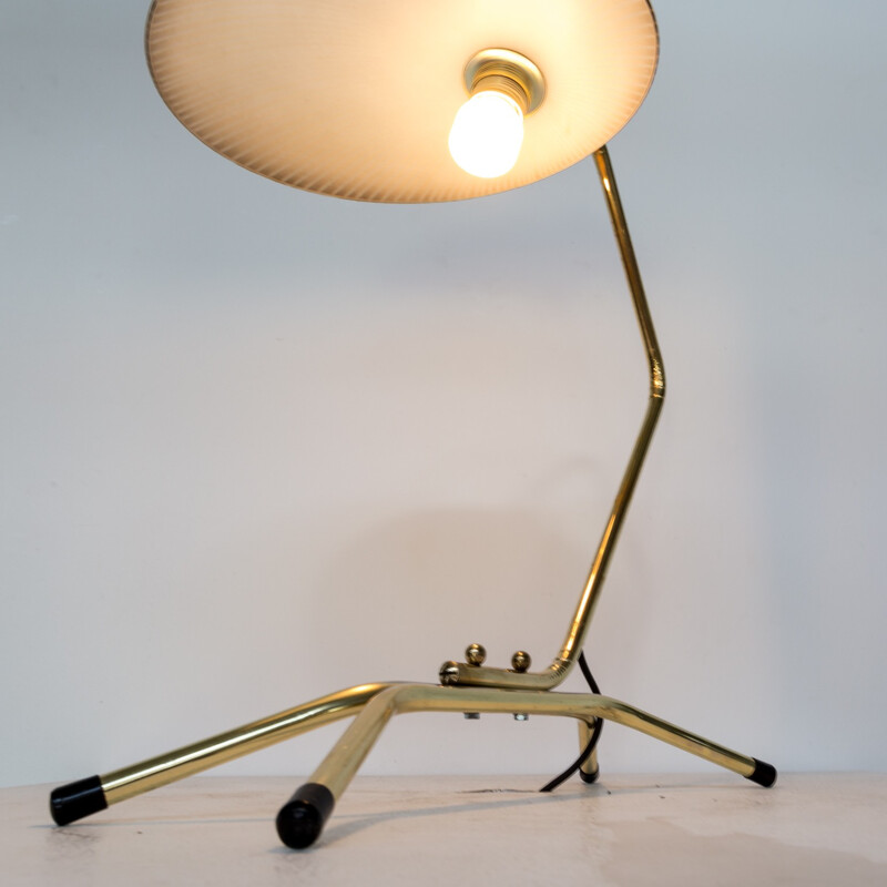 Lampe de table vintage avec diffuseur en verre - 1950