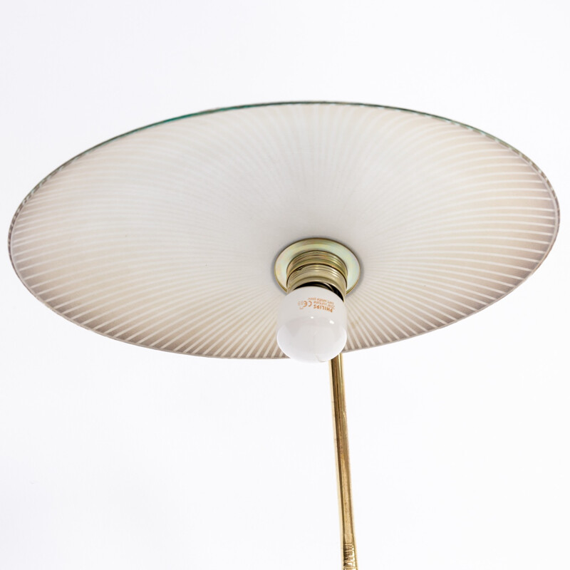 Vintage table lamp with glass shade - 1950s