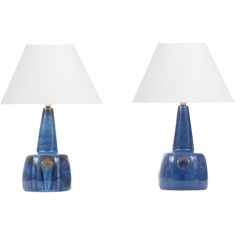 Pair of Scandinavian vintage ceramic lamps by Maria Philippi for Soholm, 1960