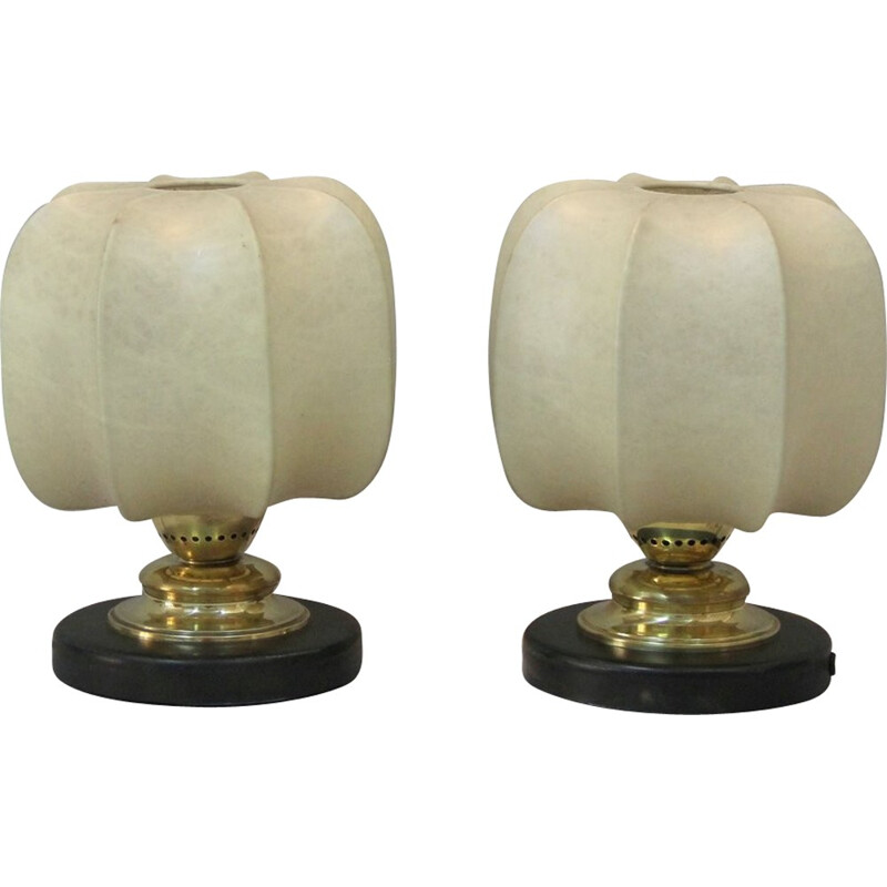 Pair of vintage Cocoon table lamps - 1960s