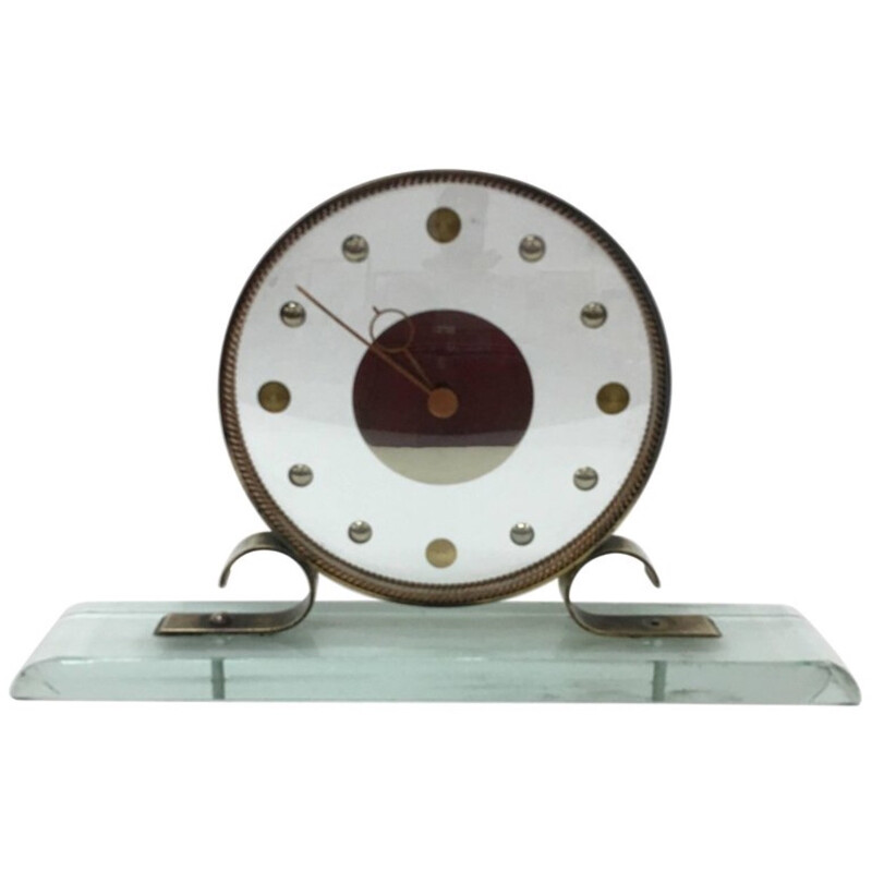 Vintage table clock by Verde Nilo for Latos Per Venini - 1950s