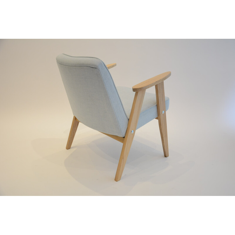 Vintage light blue 366 armchair by J. Cherowski - 1960s