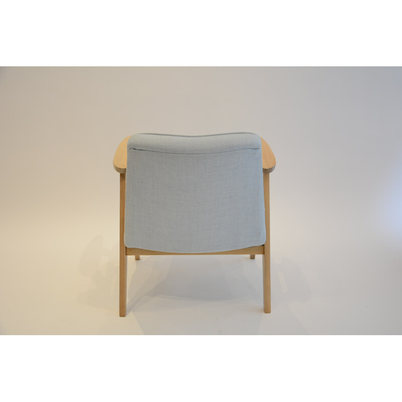 Vintage light blue 366 armchair by J. Cherowski - 1960s