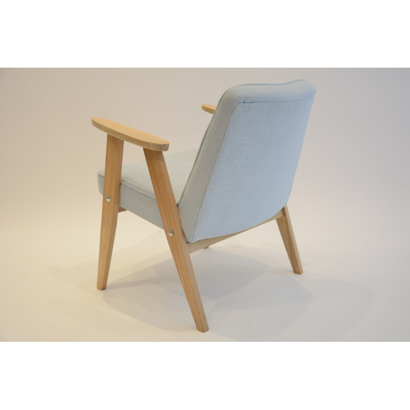 Vintage light blue 366 armchair by J. Cherowski - 1960s