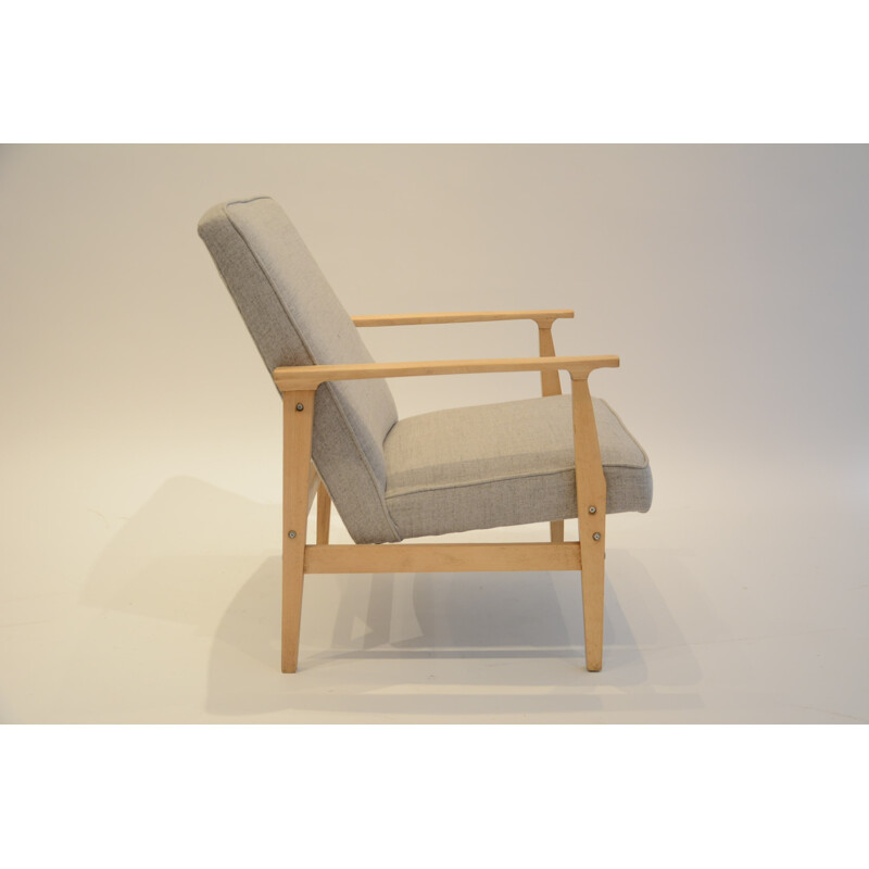 Vintage light grey TON Armchair - 1960s