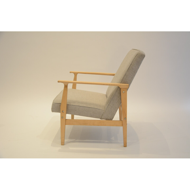 Vintage light grey TON Armchair - 1960s