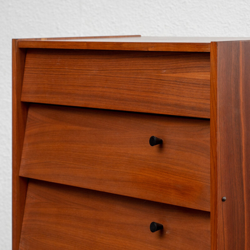 Vintage shoe cabinet in walnut - 1960s