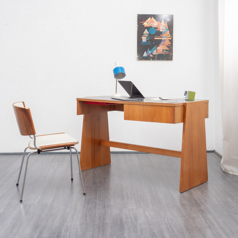 Vintage desk with trapezoidal shape - 1950s