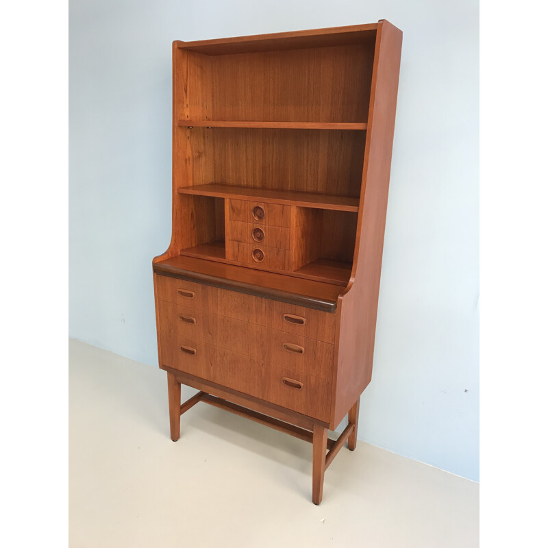 Vintage teak secretary cabinet from England - 1960s