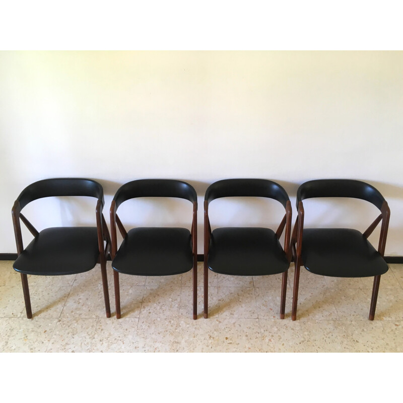 Vintage set of 4 teak chairs by Thomas Harlev for Farstrup - 1950s