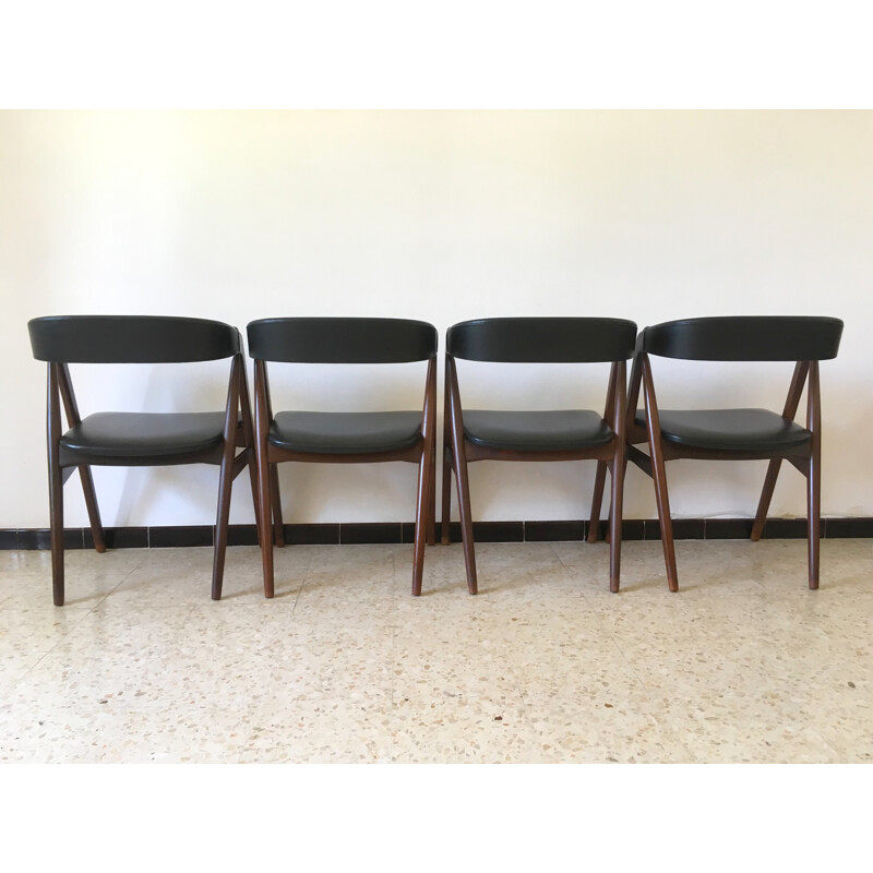 Vintage set of 4 teak chairs by Thomas Harlev for Farstrup - 1950s