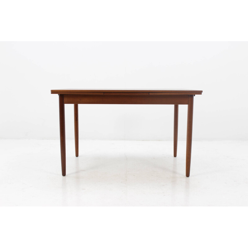 Vintage teakwood and teak veneer extendable table - 1960s