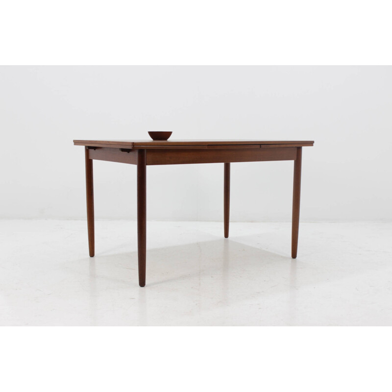 Vintage teakwood and teak veneer extendable table - 1960s