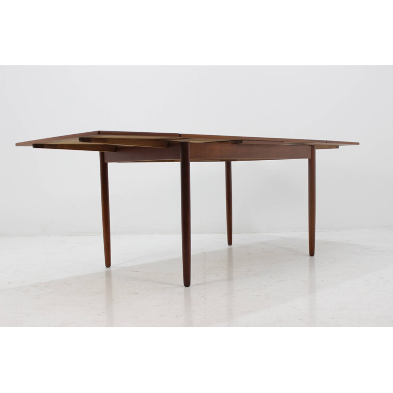 Vintage teakwood and teak veneer extendable table - 1960s