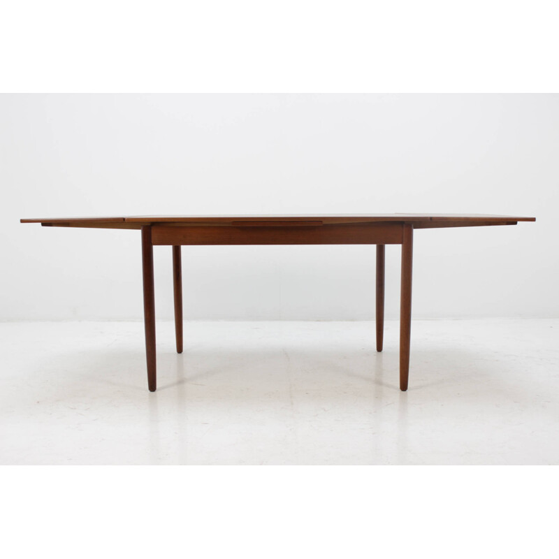 Vintage teakwood and teak veneer extendable table - 1960s