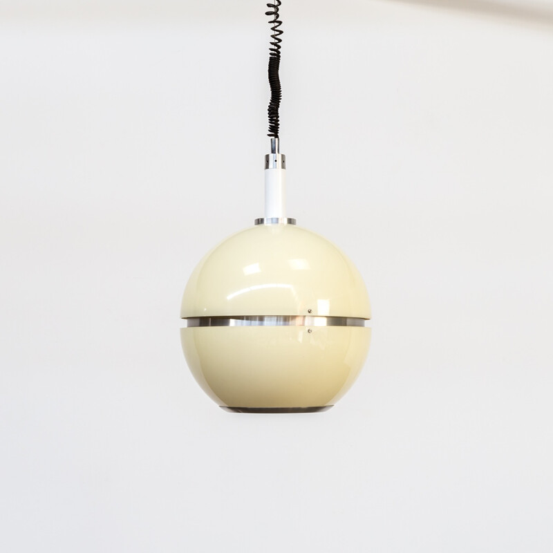 Vintage acrylic round hanging lamp - 1980s