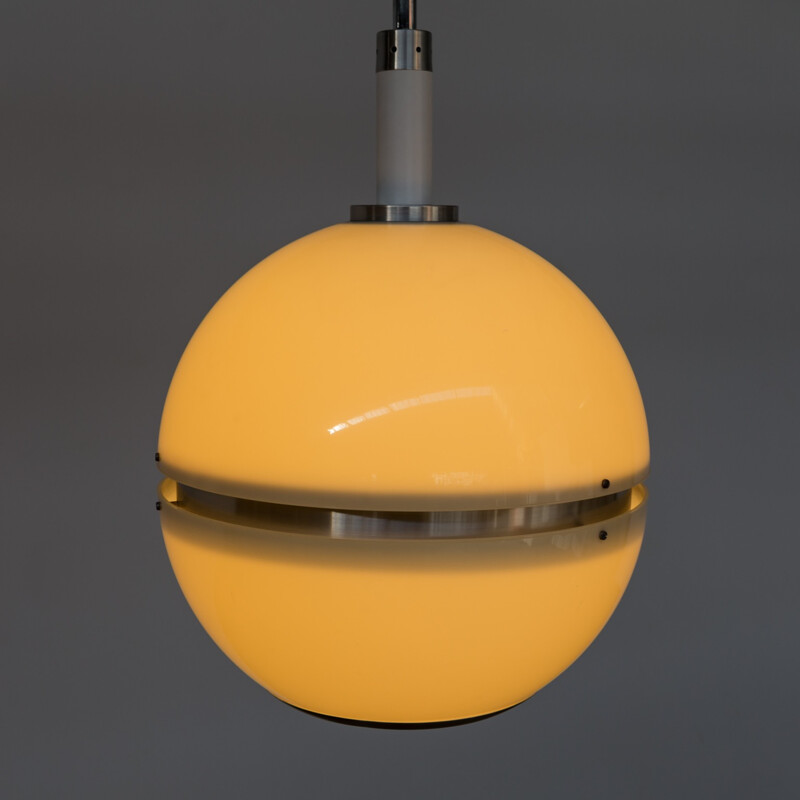 Vintage acrylic round hanging lamp - 1980s