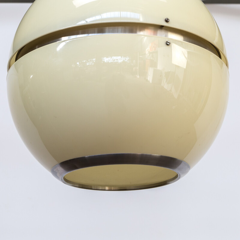 Vintage acrylic round hanging lamp - 1980s