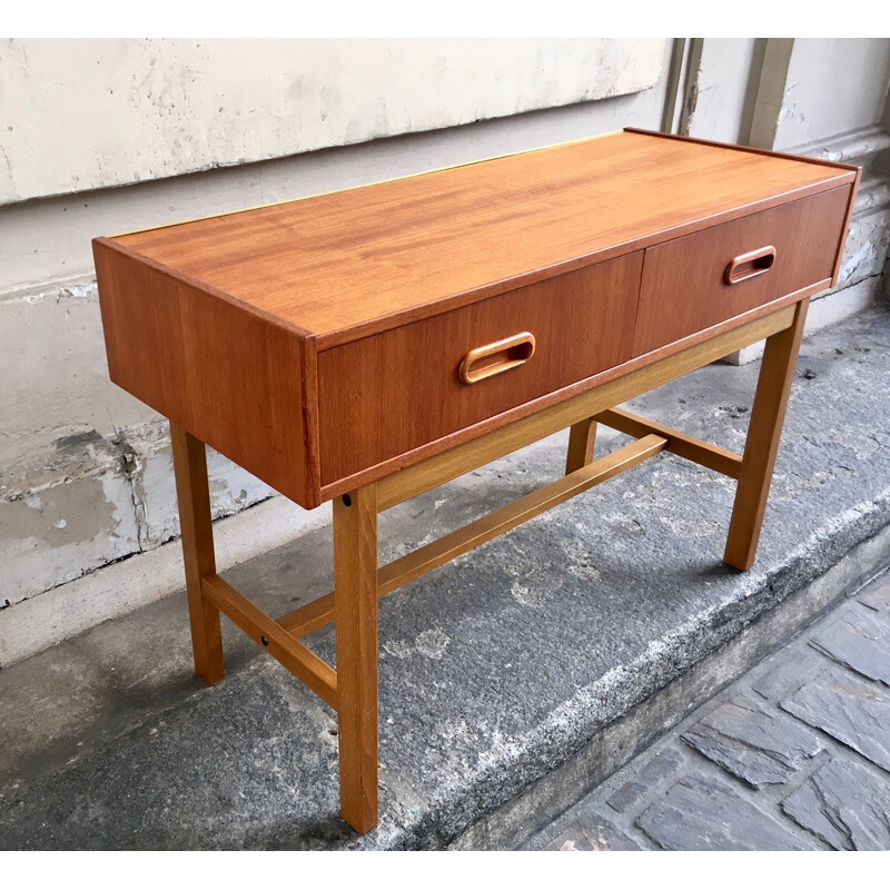 Vintage teak chest of 2 drawers - 1960s