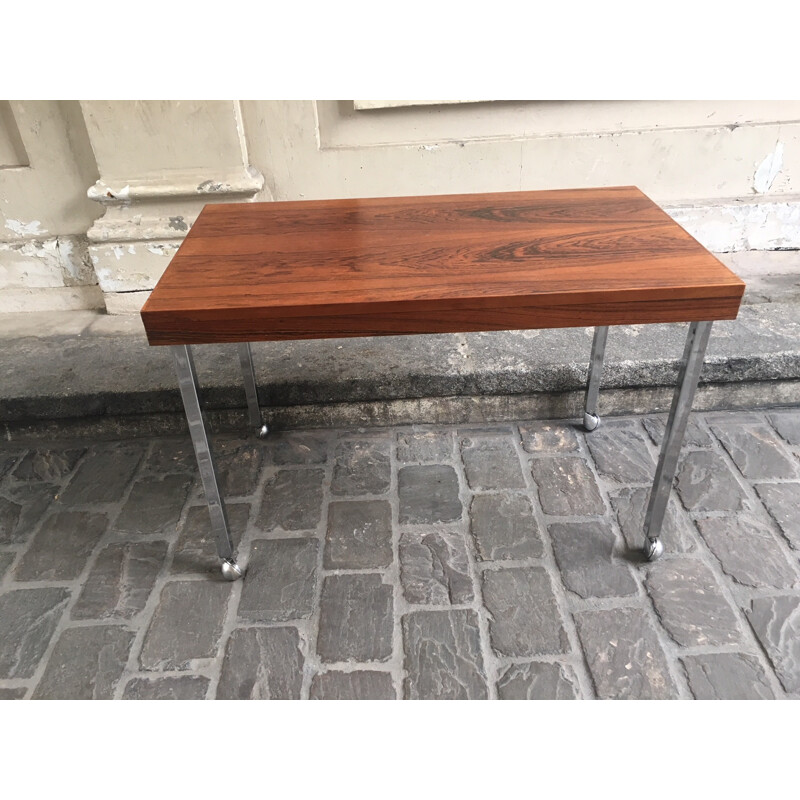 Table basse vintage avec pieds en inox - 1960