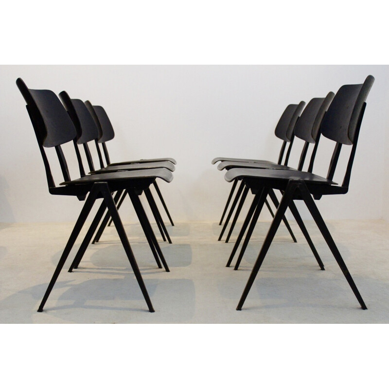 Vintage stackables S16 Industrial Chairs by Galvanitas - 1960s