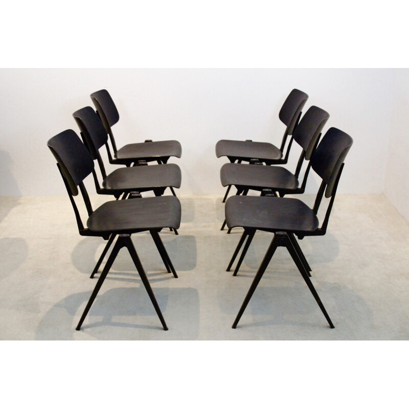 Vintage stackables S16 Industrial Chairs by Galvanitas - 1960s