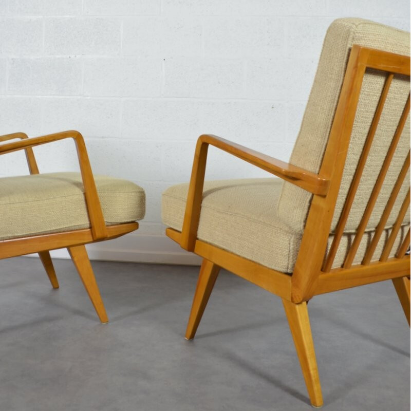 Pair of vintage Knoll Antimott armchairs - 1950s