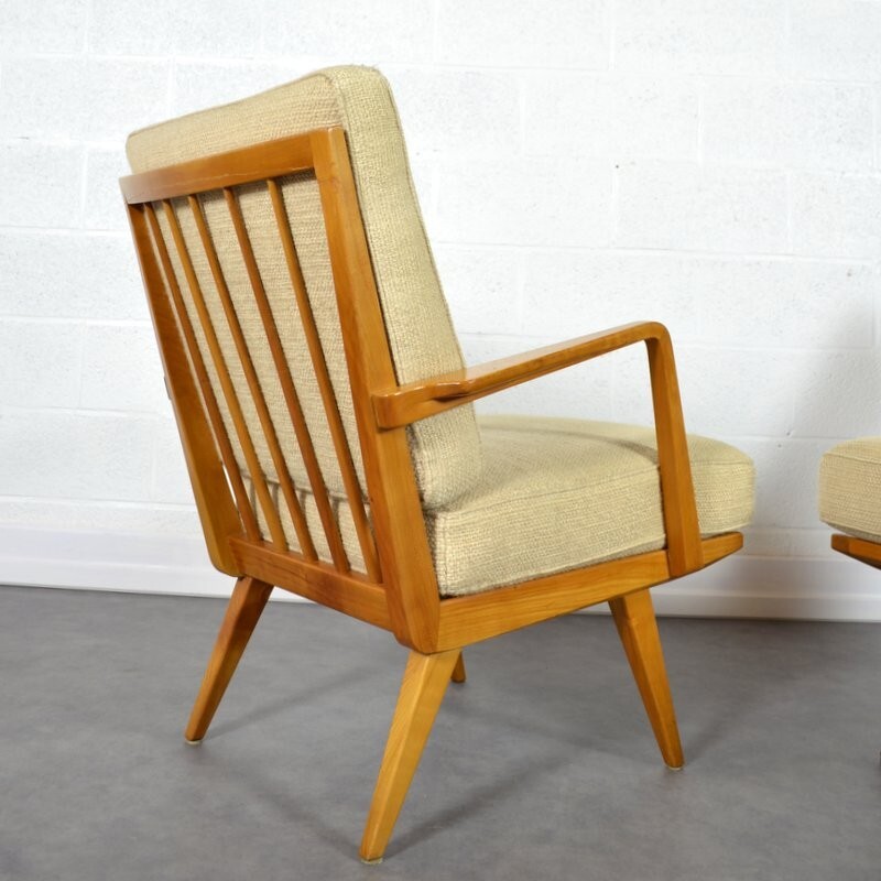 Pair of vintage Knoll Antimott armchairs - 1950s