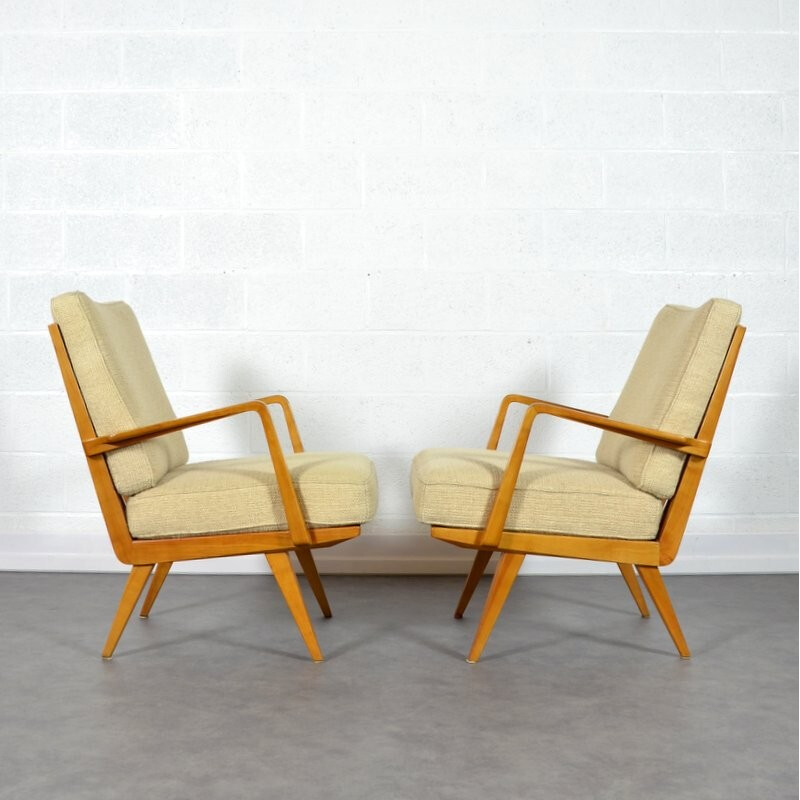 Pair of vintage Knoll Antimott armchairs - 1950s