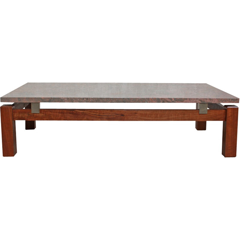 Vintage Rectangular Portuguese Coffee Table - 1970s