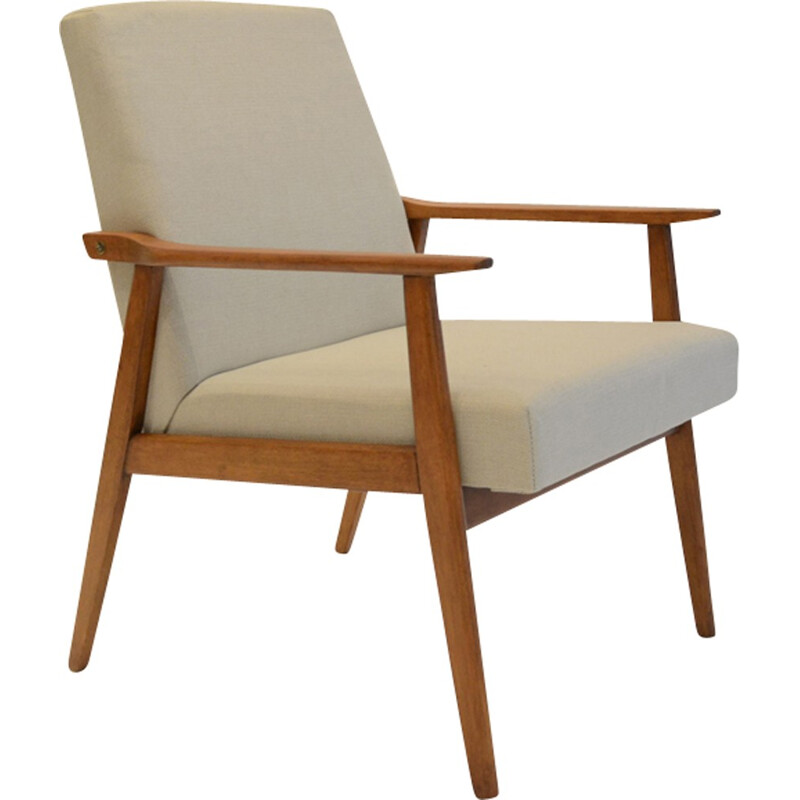 Vintage ivory armchair by Snizenik - 1960s