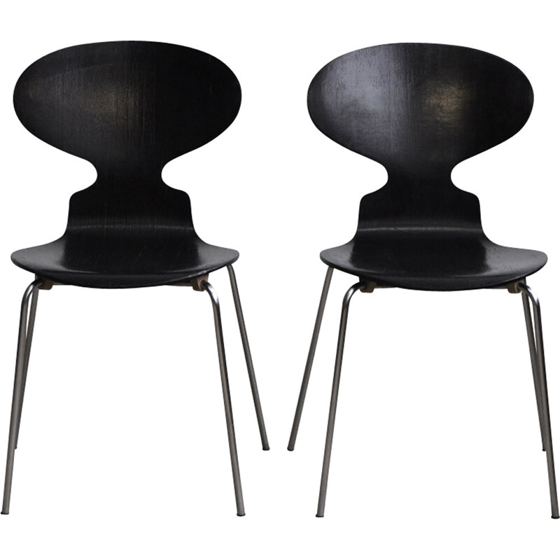 Vintage set of 2 "3100" Ant chairs by Arne Jacobsen for Fitz Hansen - 1960s