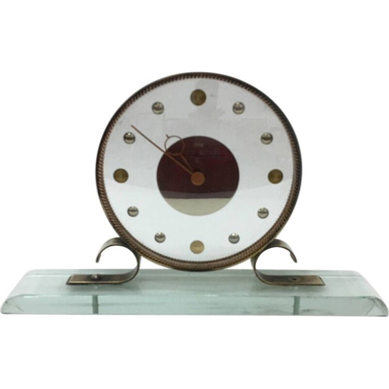 Vintage table clock by Verde Nilo for Latos Per Venini - 1950s