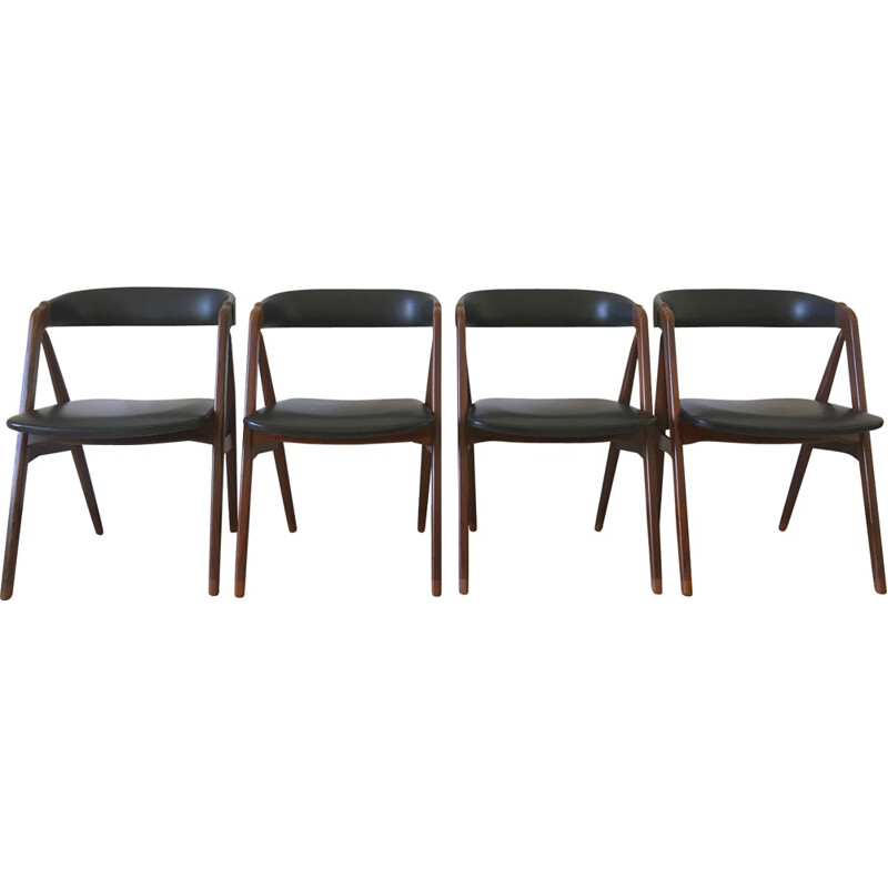 Vintage set of 4 teak chairs by Thomas Harlev for Farstrup - 1950s