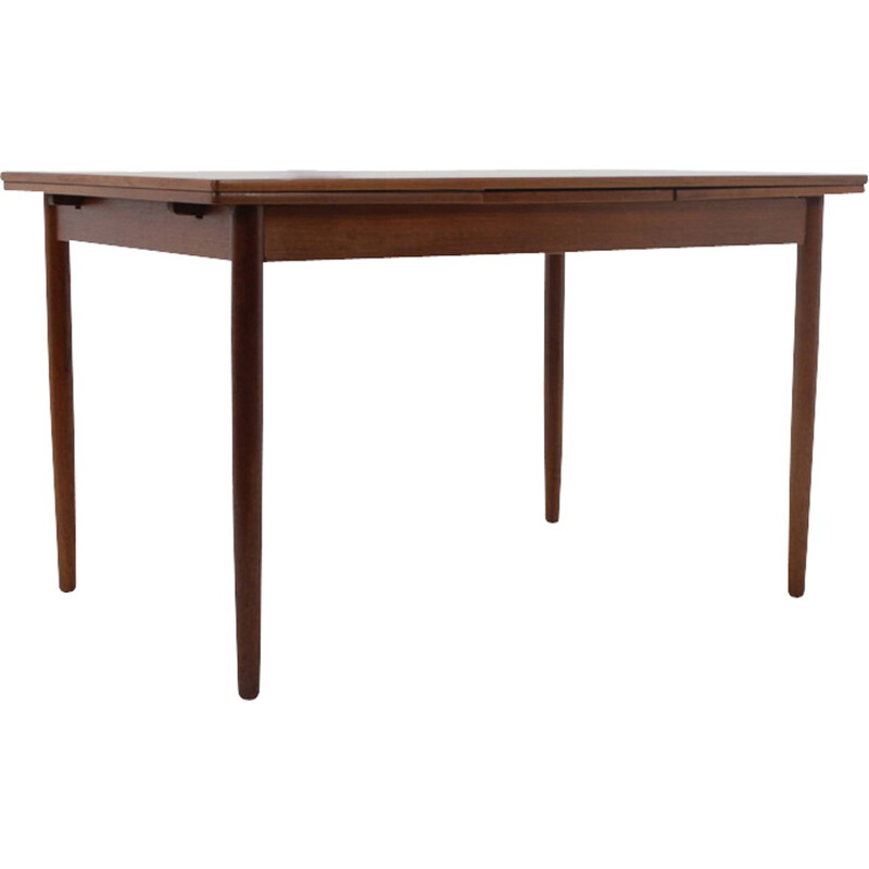 Vintage teakwood and teak veneer extendable table - 1960s