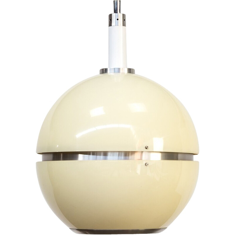 Vintage acrylic round hanging lamp - 1980s