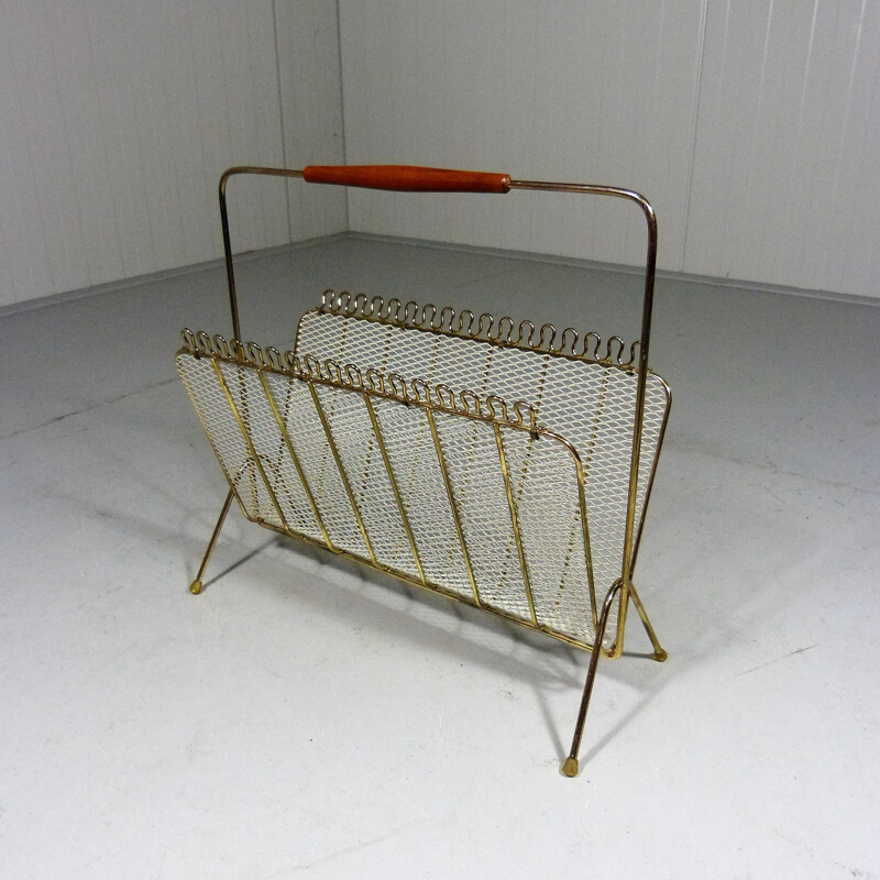 Vintage Magazine Holder in brass - 1950s