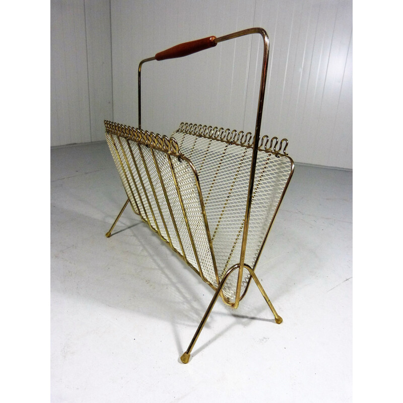 Vintage Magazine Holder in brass - 1950s