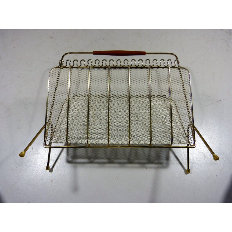 Vintage Magazine Holder in brass - 1950s